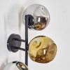 Ripoll Wandleuchte Glas 15 cm Chrom, Gold, Rauchfarben, 3-flammig