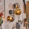 Ripoll Wandleuchte Glas 15 cm Chrom, Gold, Rauchfarben, 3-flammig
