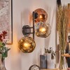 Ripoll Wandleuchte Glas 15 cm Chrom, Gold, Klar, Kupferfarben, Rauchfarben, 3-flammig