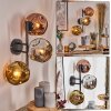Ripoll Wandleuchte Glas 15 cm Chrom, Gold, Kupferfarben, Rauchfarben, 3-flammig
