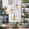 Apedo Hängeleuchte Glas 30 cm Bernsteinfarben, Klar, 3-flammig