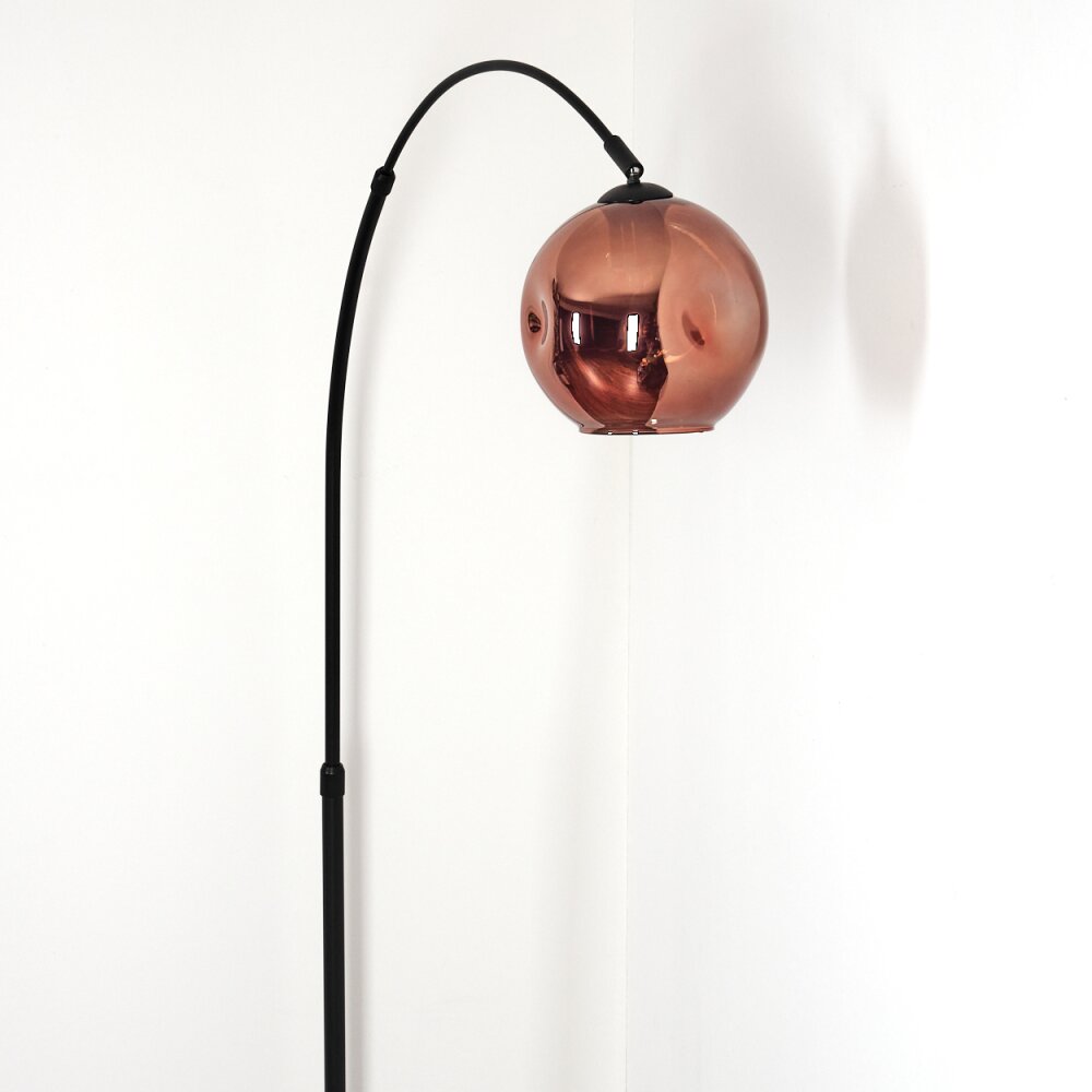 Ripoll Stehleuchte Glas 20 cm Schwarz, 1-flammig