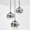Ripoll Hängeleuchte Glas 20 cm Klar, Rauchfarben, 3-flammig