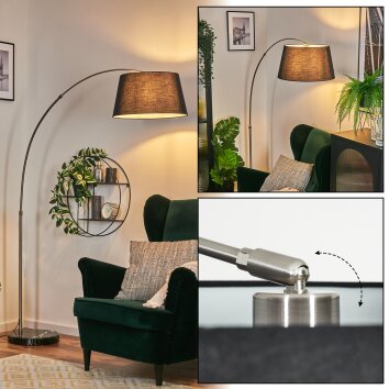 Bassagoda Stehleuchte 45 cm Nickel-Matt, Schwarz, 1-flammig