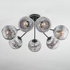 Ripoll Deckenleuchte Glas 15 cm Chrom, Klar, Rauchfarben, 7-flammig