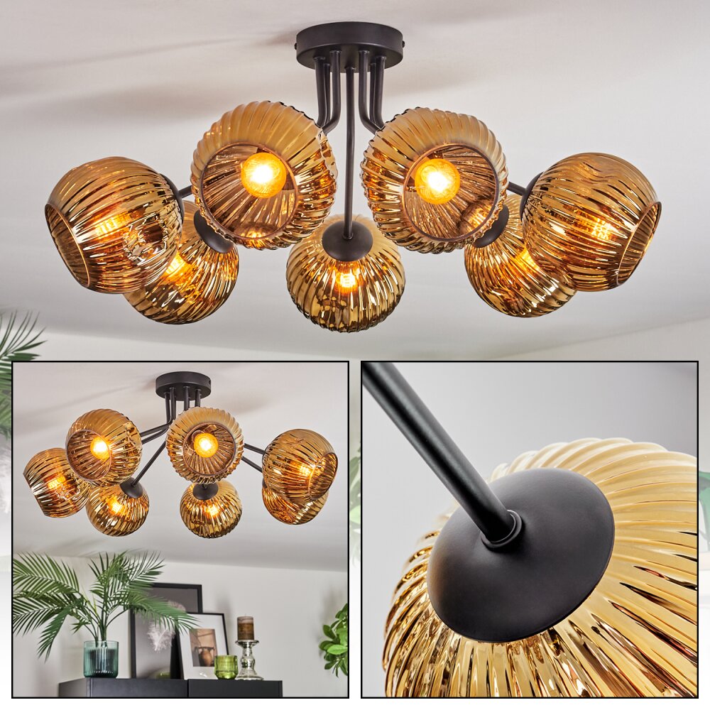 Ripoll Deckenleuchte Glas 15 cm Gold, 7-flammig main product photo