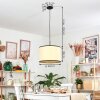 Chellas Hängeleuchte 40 cm Naturfarben, Schwarz, 1-flammig
