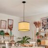 Chellas Hängeleuchte 40 cm Naturfarben, Schwarz, 1-flammig
