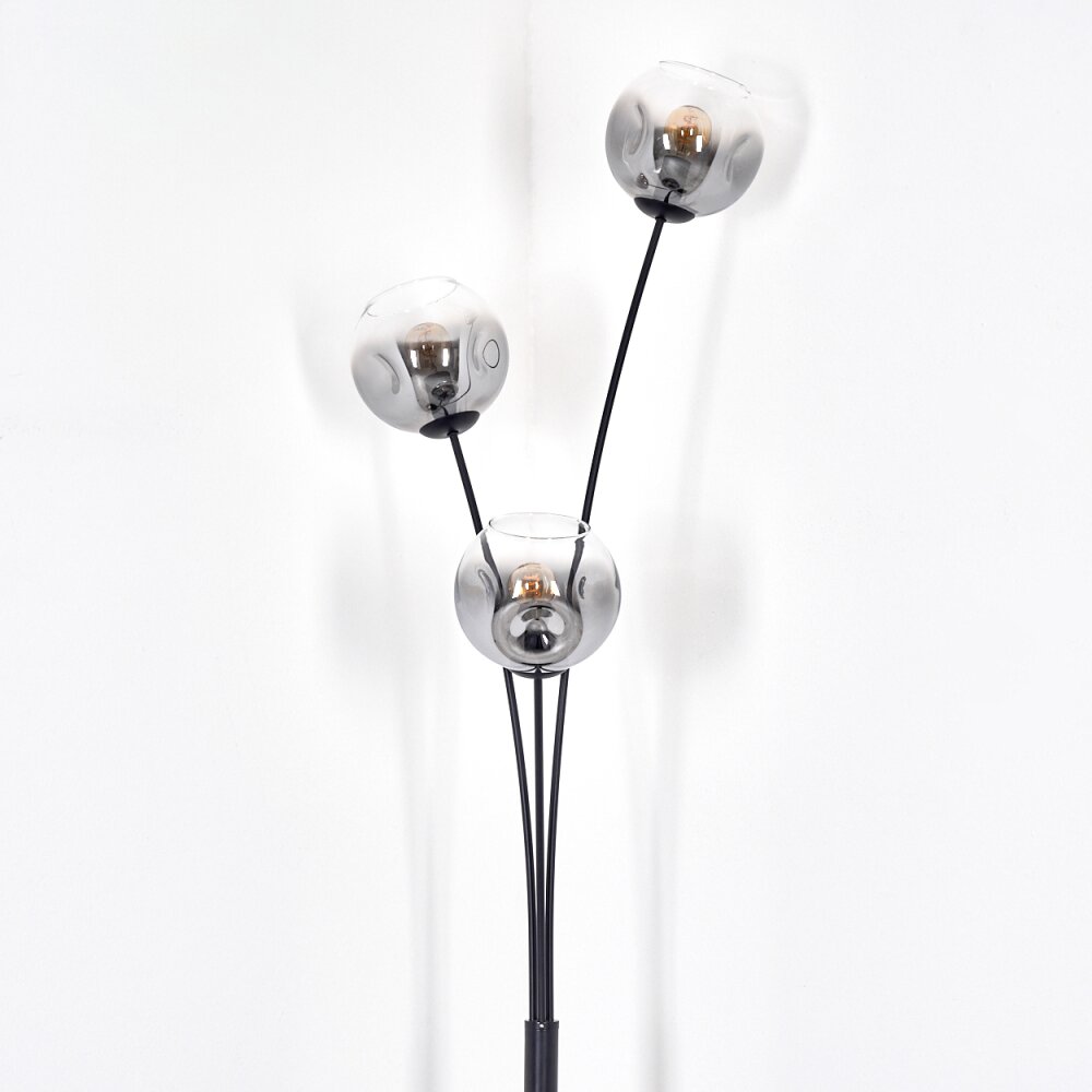 Ripoll Stehleuchte Glas 15 cm Klar, Rauchfarben, 3-flammig