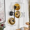 Koyoto Wandleuchte Glas 15 cm Gold, Klar, 3-flammig