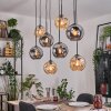 Ripoll Hängeleuchte Glas 20 cm Naturfarben, Schwarz, 8-flammig