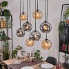 Ripoll Hängeleuchte Glas 20 cm Naturfarben, Schwarz, 8-flammig