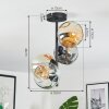 Ripoll Deckenleuchte Glas 15 cm Bernsteinfarben, Klar, Rauchfarben, 4-flammig