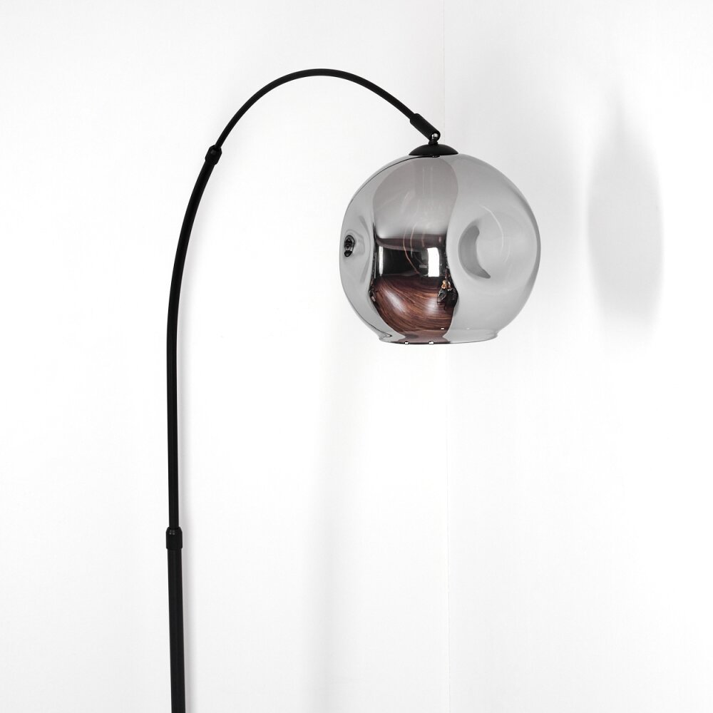 Ripoll Stehleuchte Glas 25 cm Schwarz, 1-flammig