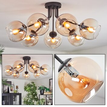 Koyoto Deckenleuchte Glas 15 cm Bernsteinfarben, Klar, 7-flammig