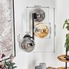 Gastor Wandleuchte Glas 15 cm Bernsteinfarben, Rauchfarben, 3-flammig