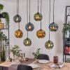 Ripoll Hängeleuchte Glas 20 cm Naturfarben, Schwarz, 8-flammig