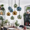 Ripoll Hängeleuchte Glas 20 cm Naturfarben, Schwarz, 8-flammig