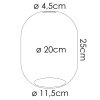 Lampenschirm aus Glas Apedo Ersatzglas 20 cm Rauchfarben