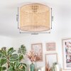 Barcos Deckenleuchte 40 cm Braun, Naturfarben, 1-flammig