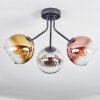Koyoto Deckenleuchte Glas 15 cm Chrom, Gold, Klar, Kupferfarben, Rauchfarben, 3-flammig