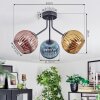 Koyoto Deckenleuchte Glas 15 cm Blau, Gold, Kupferfarben, 3-flammig