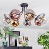 Koyoto Deckenleuchte Glas 15 cm Chrom, Gold, Klar, Kupferfarben, Rauchfarben, 7-flammig
