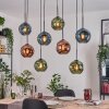 Ripoll Hängeleuchte Glas 20 cm Naturfarben, Schwarz, 8-flammig