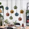 Ripoll Hängeleuchte Glas 20 cm Naturfarben, Schwarz, 8-flammig