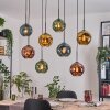 Ripoll Hängeleuchte Glas 20 cm Naturfarben, Schwarz, 8-flammig