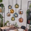 Ripoll Hängeleuchte Glas 20 cm Naturfarben, Schwarz, 8-flammig
