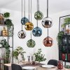 Ripoll Hängeleuchte Glas 20 cm Naturfarben, Schwarz, 8-flammig