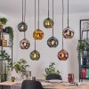 Ripoll Hängeleuchte Glas 20 cm Naturfarben, Schwarz, 8-flammig