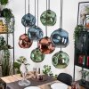 Ripoll Hängeleuchte Glas 25 cm Naturfarben, Schwarz, 8-flammig