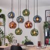 Ripoll Hängeleuchte Glas 25 cm Naturfarben, Schwarz, 8-flammig