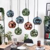 Ripoll Hängeleuchte Glas 25 cm Naturfarben, Schwarz, 8-flammig