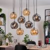 Ripoll Hängeleuchte Glas 25 cm Naturfarben, Schwarz, 8-flammig