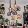Ripoll Hängeleuchte Glas 25 cm Naturfarben, Schwarz, 8-flammig