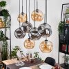 Ripoll Hängeleuchte Glas 25 cm Naturfarben, Schwarz, 8-flammig