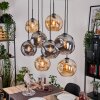Ripoll Hängeleuchte Glas 25 cm Naturfarben, Schwarz, 8-flammig