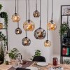 Ripoll Hängeleuchte Glas 15 cm, 20 cm, 25 cm Naturfarben, Schwarz, 8-flammig