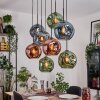 Ripoll Hängeleuchte Glas 25 cm Naturfarben, Schwarz, 8-flammig