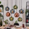 Ripoll Hängeleuchte Glas 25 cm Naturfarben, Schwarz, 8-flammig