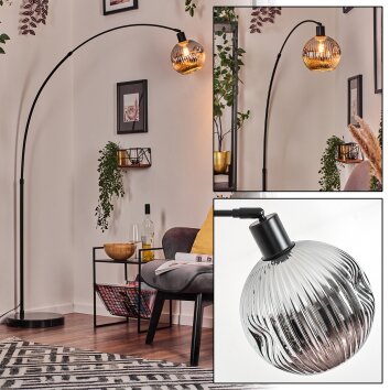 Ripoll Bogenleuchte Glas 20 cm Schwarz, 1-flammig