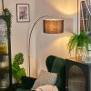 Bassagoda Bogenstehlampe 35 cm Nickel-Matt, Schwarz, 1-flammig, Stoffschirm