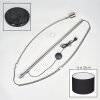 Bassagoda Bogenstehlampe 35 cm Nickel-Matt, Schwarz, 1-flammig, Stoffschirm