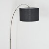 Bassagoda Bogenstehlampe 35 cm Nickel-Matt, Schwarz, 1-flammig, Stoffschirm