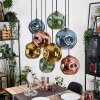 Ripoll Hängeleuchte Glas 25 cm Naturfarben, Schwarz, 8-flammig