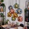 Ripoll Hängeleuchte Glas 25 cm Naturfarben, Schwarz, 8-flammig