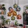 Ripoll Hängeleuchte Glas 25 cm Naturfarben, Schwarz, 8-flammig